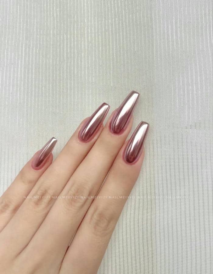 nail tráng gương ombre đầu móng