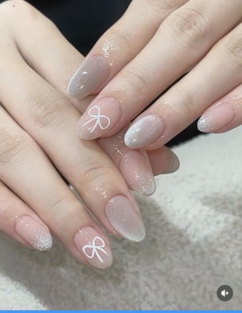 nail móng ngắn đơn giản, dễ thương