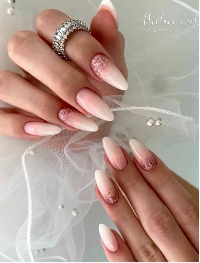 nail ombre xanh