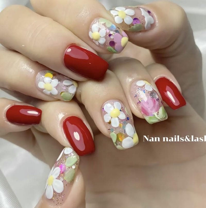 nail tone đỏ