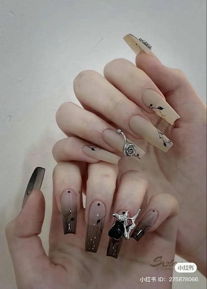 nail màu đen đẹp