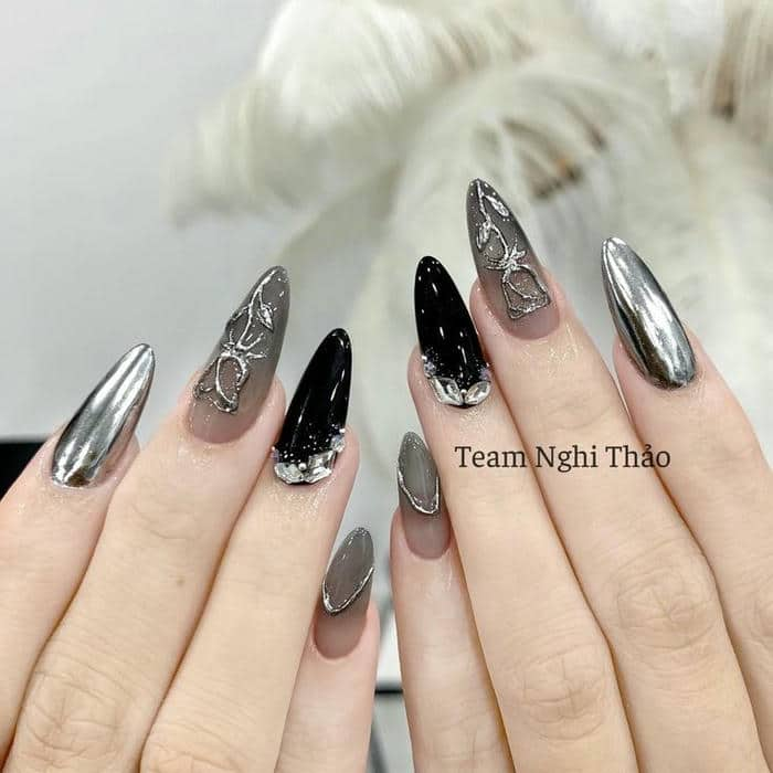 nail tráng gương from ngắn