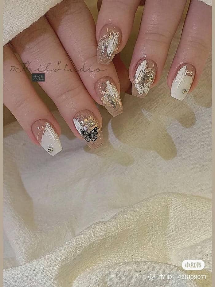 mẫu nail móng vuông ngắn