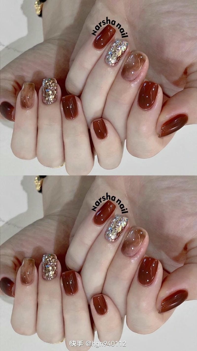 nail màu đỏ đất