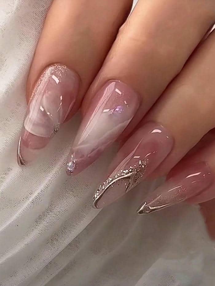 nail màu hồng thạch