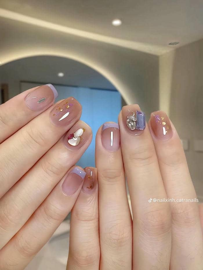 mẫu nail ngắn xinh