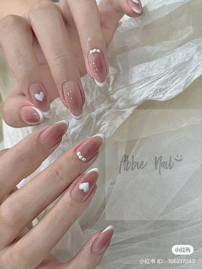 nail ombre lòng móng đoen giản