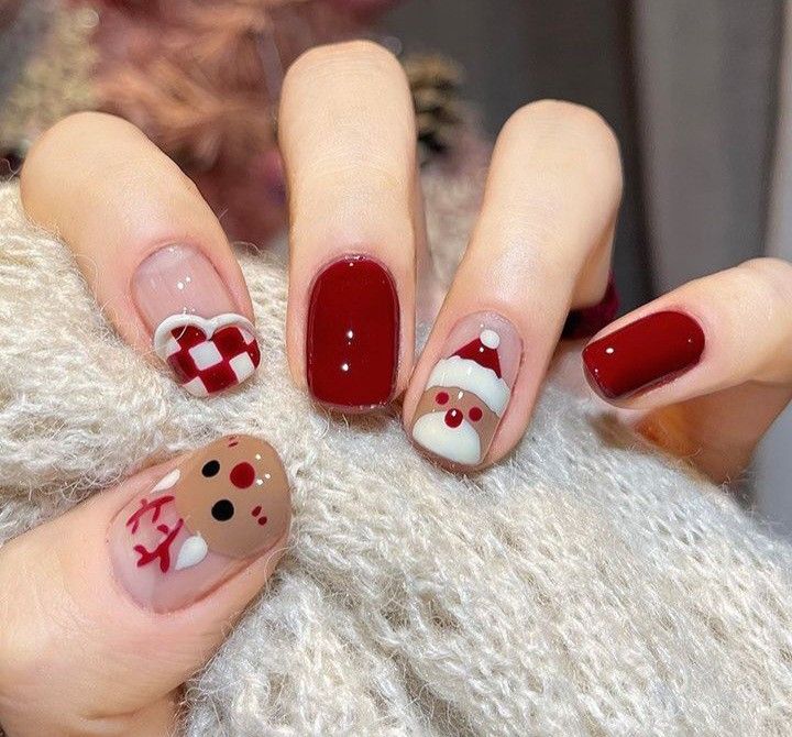 mẫu nail noel đơn giản