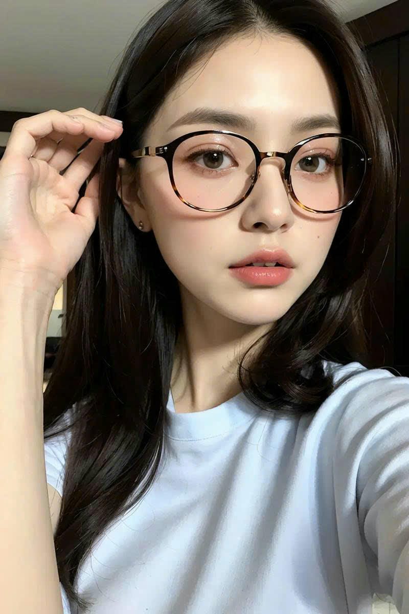 gái xinh đeo kính cute ảnh