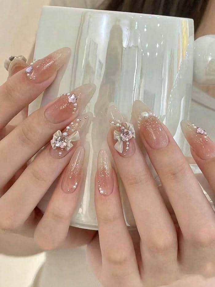 nail hồng xinh