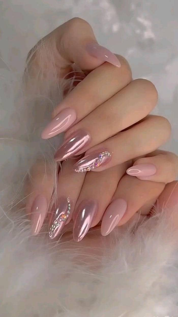 nail tráng gương hồng