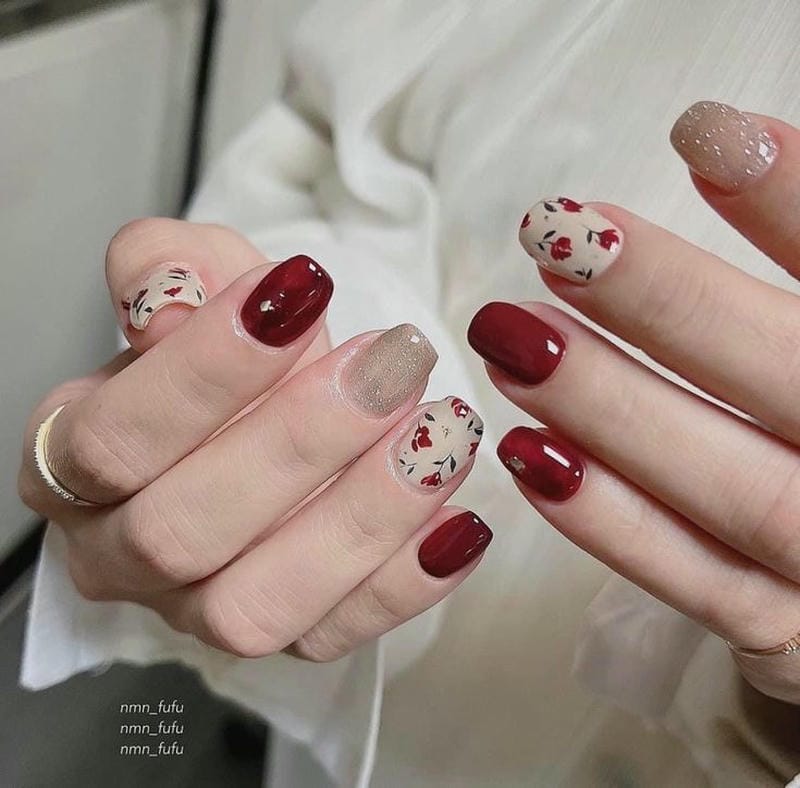 nail đẹp màu đỏ